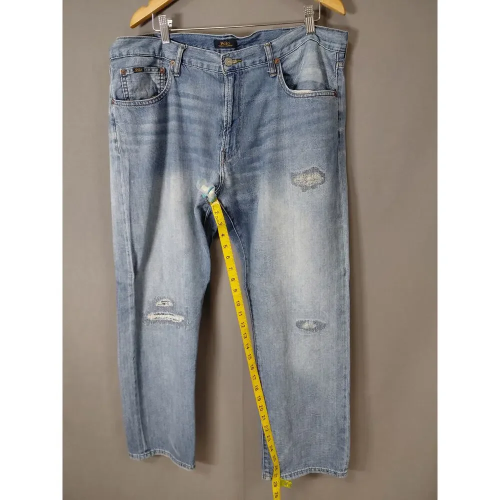 6IP9 Vintage Polo Ralph Lauren Stretch Training Jeans Men Straight Size 38X30